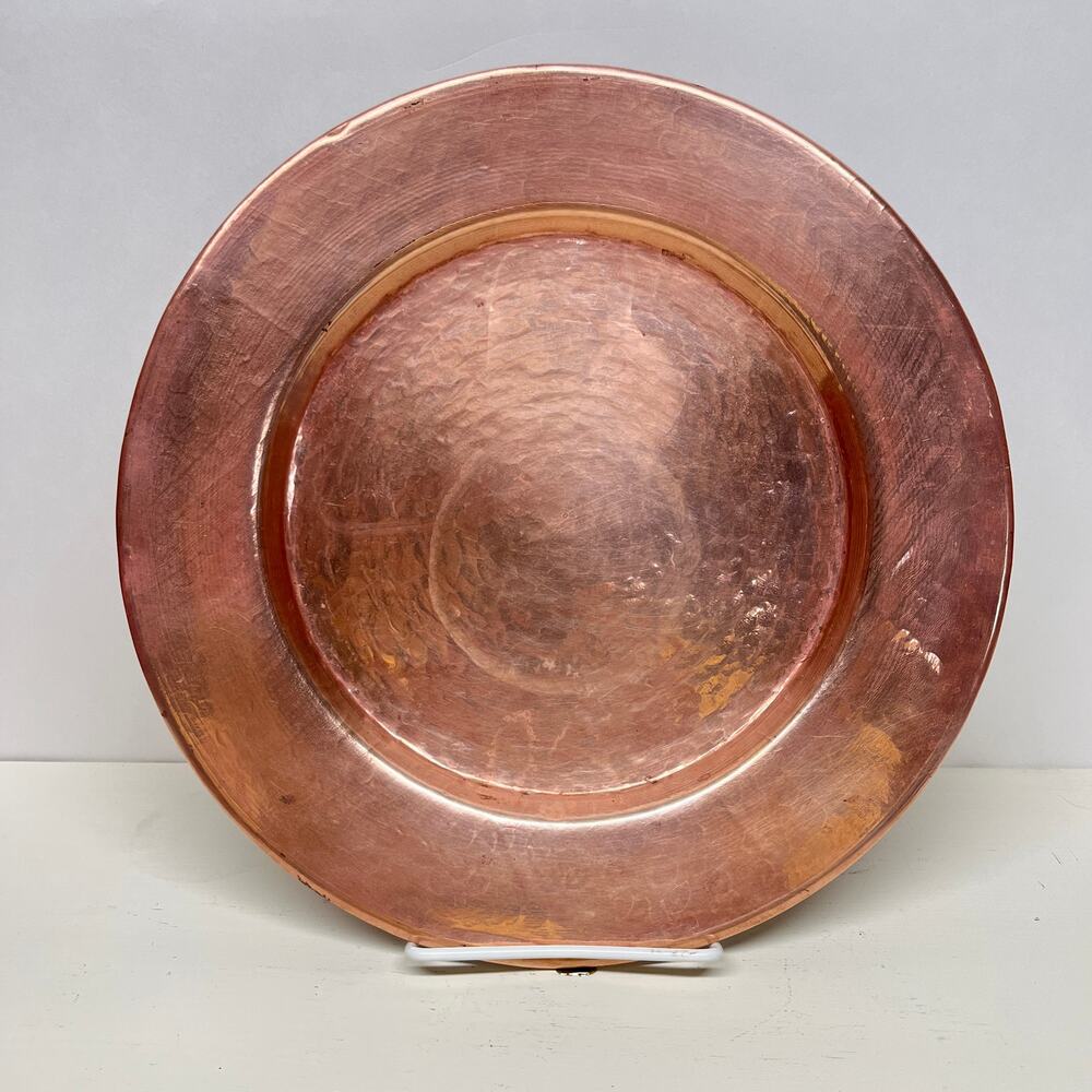Vintage Hammered Copper 12in Charger Plate